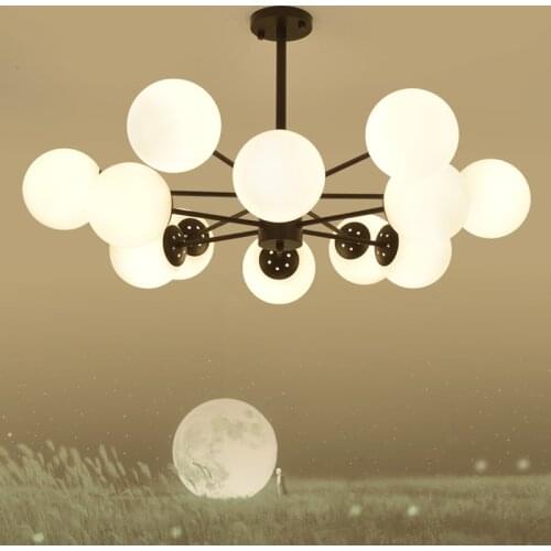 Modern black painted art deco pendant lights iron glass light E27 LED 220V lamp for bedroom kitchen restaurant bar study parlor