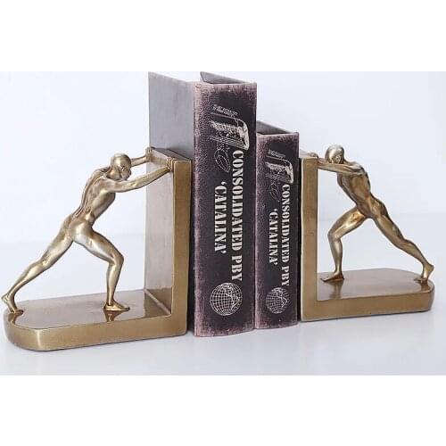 Resin Book Adornment Nordic Strong Man Sculpture Artwork Crafts Handicraft Statute Office Home Study Room Desk Ornaments Decor