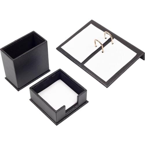 Triple Desk Set/Pen Box, Calendar Holder, Note Paper Holder (Desk Organizer Office Accessories Desk Accessories)