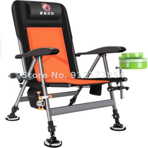 All Terrain Wild Fishing Chair 2020 New European Folding Fishing Chair Multifunctional Portable Fishing Stool Reclining Seat