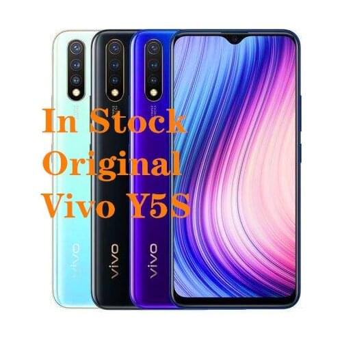 New Original Vivo Y5S SmartPhone 6.53" Helio P65 Octa Core 6G RAM 128G ROM Android 9.0 16.0MP 4 Cameras 5000mAh Fingerprint+Face