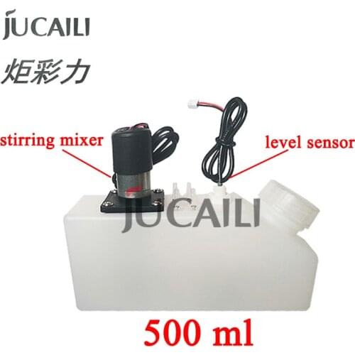 Jucaili 500ml sub tank with level sensor/stirring mixer for Infiniti/Gongzheng/Crystaljet inkjet printer ink cartridge