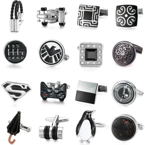 High quality brass enamel technology fashion mens Cuff Links classic retro style French shirt cuff links exquisite jewelry