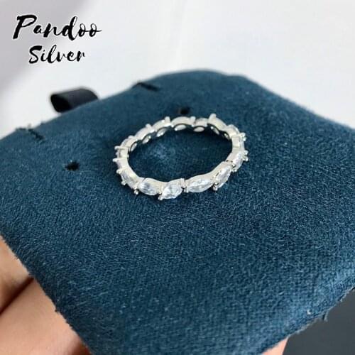 Pandoo Silver Festival Dainty Ring For Women GiFT With Logo,Fashion Charm S925 Sterling Silver Jewelry 1:1 Copy