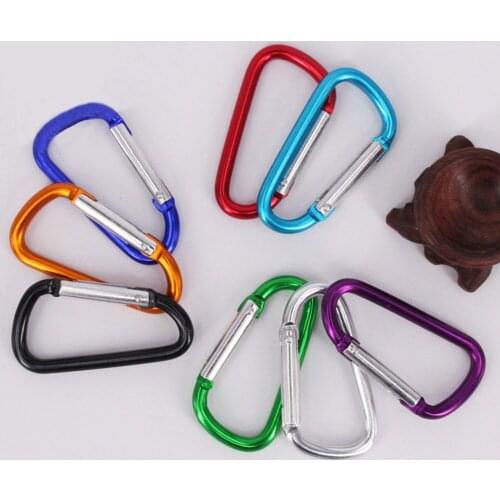 10pcs D Type Multifunctional Outdoor Carabiner Aluminium Alloy Survival Key Chain Climb Hook Clip Backpack Buckle Keychain