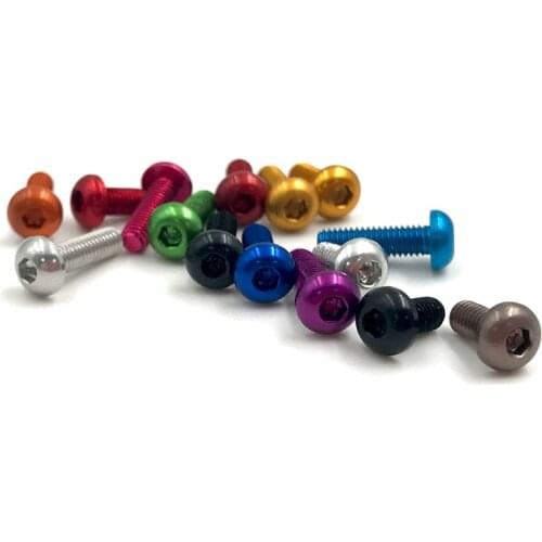 20PCS Anodized Multi Color M3 Aluminum Alloy Button Screws M3*8MM Aluminum Hex Socket Round Head Screws Bolts