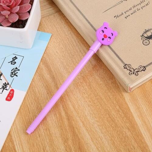 20PCs Creative Cartoon Bear Gel Pen Cute Student Stationery Red-Nosed Bear Student Writing Tools Office Supplies Neutral Pen