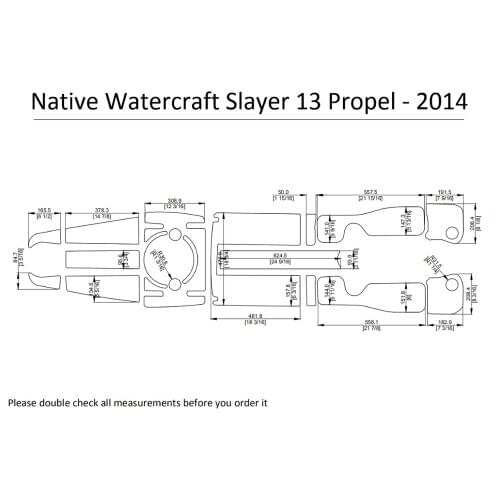2014 Native Watercraft Slayer 13 Propel Kayak Boat EVA Decking Mat Pads Kit 1/4"