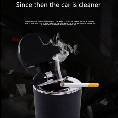 2021 new creative car portable ashtray multi-function car trash can with LED light personalized car ashtray