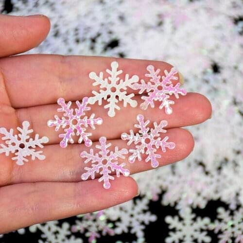 300Pcs Colorful Christmas Snowflakes Gold Silver Snowflake Tool Powder Christmas Tree Decorations Home Party Decor