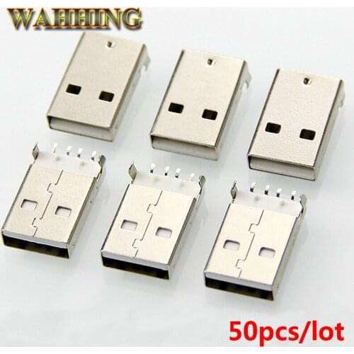 50pcs USB Male adapter Connector USB 4 Pin Soldering Plug Jack USB Cable Connector For Computer PCB DIY Charger Socket HY579