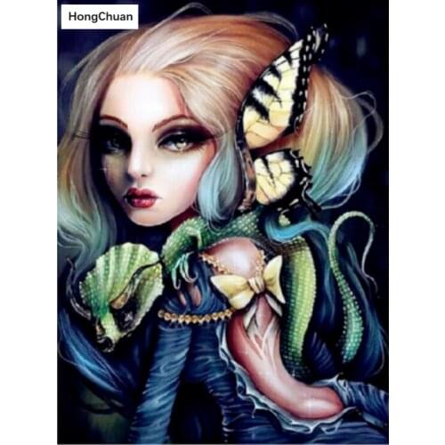 5D DIY diamond painting cross stitch cartoon butterfly girl needlework home decoration square/roundmosaic diamond thorn showgift