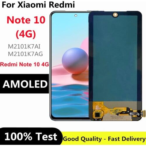 6.43'' AMOLED Screen For Xiaomi Redmi Note 10 LCD M2101K7AI M2101K7AG Display With Screen Digitizer For Redmi Note10 4G lcd