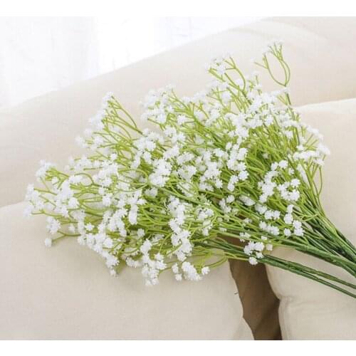 White Babies Breath Artificial Flowers Plastic Gypsophila DIY Floral Bouquets Arrangement Wedding Home Decor
