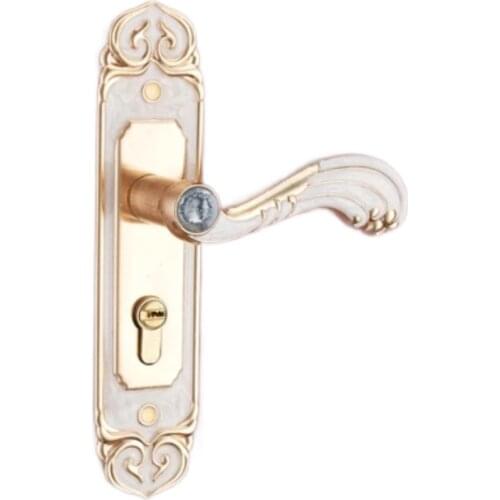 White Amber Mute Room Door Lock Interior Door Handles Lock Anti-theft Gate Lock Fashion European Furniture Lock Hardware
