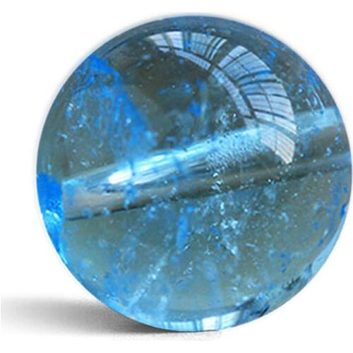 One PIECE loose beads blue Topaz round for DIY jewelry making FPPJ wholesale beads nature gem stone