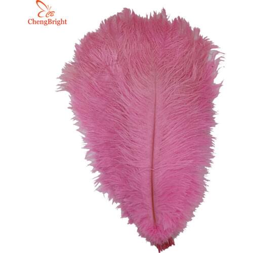 ChengBright 10Pcs/Lot Pink Natural Ostrich Feathers For Crafts 15-75CM Carnival Costumes Party Home Wedding Decorations Plumes