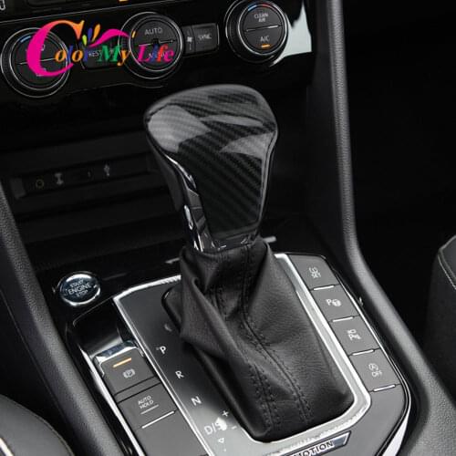 Color My Life Interior Car Gear Collars Fit for Volkswagen VW Tiguan MK2 2017 2018 2019 2020 AT Gear Head Shift Knob Cover Trim