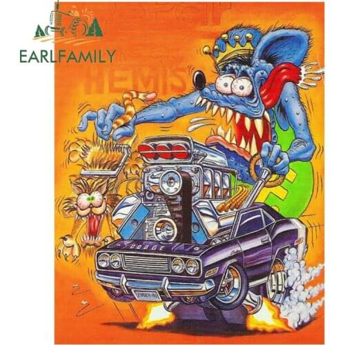 EARLFAMILY 13cm X 11.1cm Crazy Mice Decal Cartoon Car Styling Reflective Vinyl Car Sticker Decal Waterproof Accessories Graphic