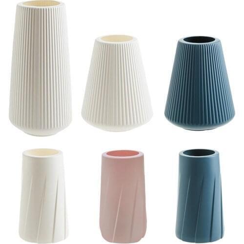 Nordic style elegance plastic desktop flower vase Ornaments Modern for home, office, cafe,hotel,restaurant decoration