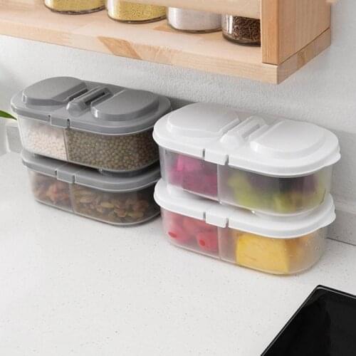 Double-Box Buckle Sealed Jar Plastic Kitchen Refrigerator Storage Box Food Storage Sealed Tank Transparent With Lid Storage Tank