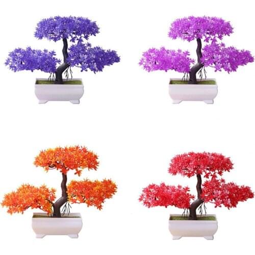 Artificial Bonsai Natural Realistic Plastic Welcoming Pine Bonsai for Wedding Artificial Bonsai