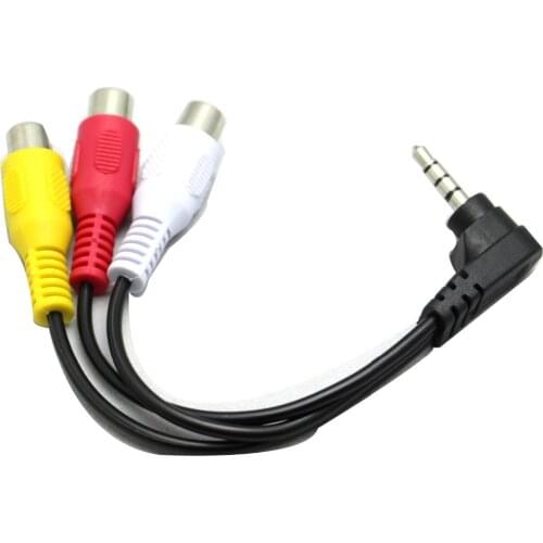 RCA Jack Adapter Cable ,0.6FT/20cm 90 degree Right-angled 3.5mm 1/8" TRRS Stereo Male to 3 RCA Female Jack Adapter Cable