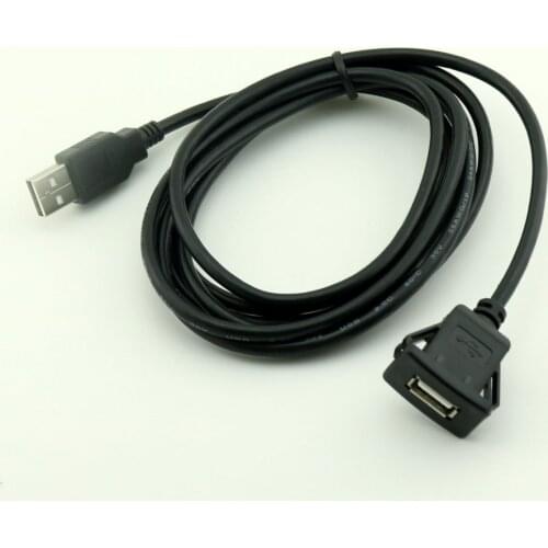 1pcs USB Male to Female Flush Panel Mount Cable For Car Boat Motorcycle Dashboard 1m/2m