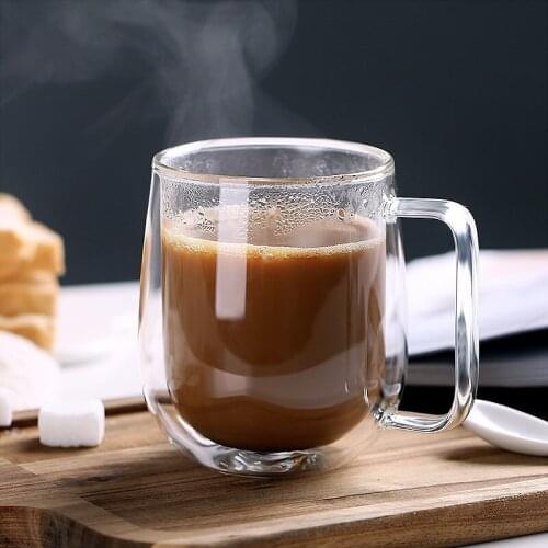 Denmark Bodum Double Wall Anti Scalding Coffee Mug Heat Protection Tea Tumbler Milk Glass Cup Tasse Cafe Latte Xicaras Taza Gato