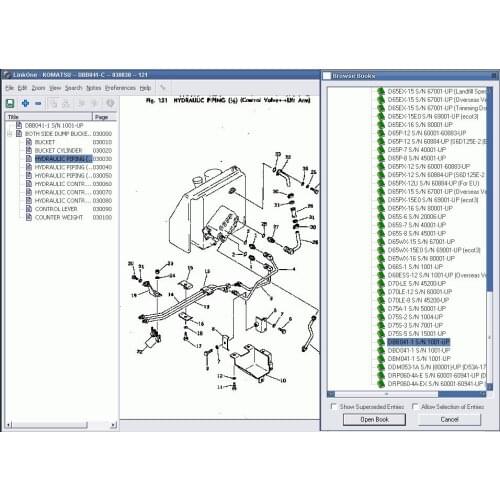 Komatsu Bulldozer Medium (D40-D75) description of the catalogue