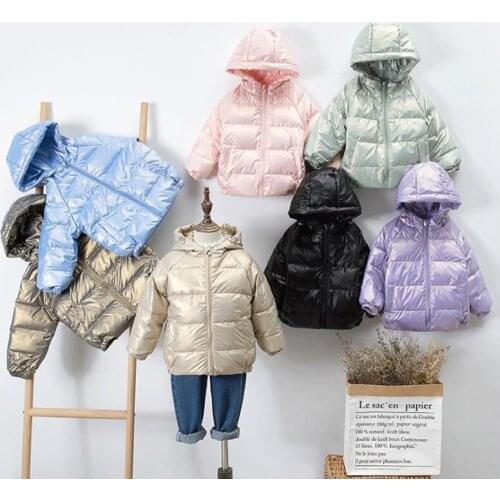 Boys And Girls Winter Thick Coats Solid Color Letters Childrens Warm And Fashionable Down Jackets 3-8 Years Old