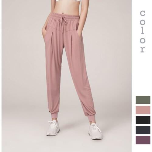 Moonglade Gym Leggings Yoga Pants Fitness Sports Clothes Women Loose Leisure Drawstring Beam Feet Running Quick-Dry High Waist