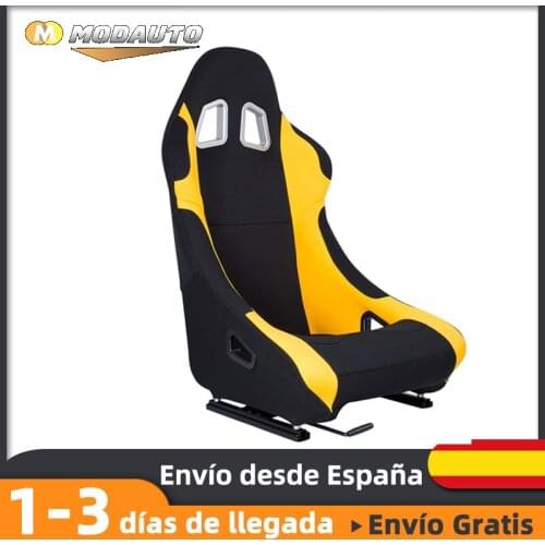 Modest sports car seat, sports Baquet, fabric, with rails included, Universal for driving simulator, N065