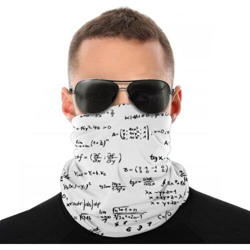 Math Formulas And Numbers Scarf Neck Face Mask Men Women Fashion Tube Mask Neck Bandanas Protective Headwear Cycling Hiking