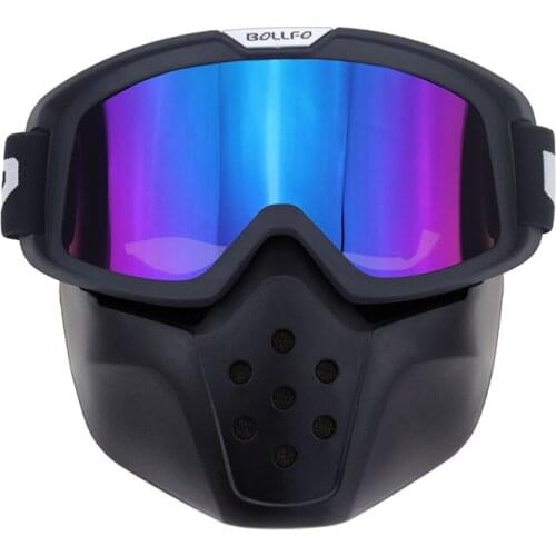 BOLLFO Motorcycle Goggle Retro Face Mask Goggles Off-road Motorcycle Racing Ski Goggles Outdoor Windproof Motocross Bike Glasses