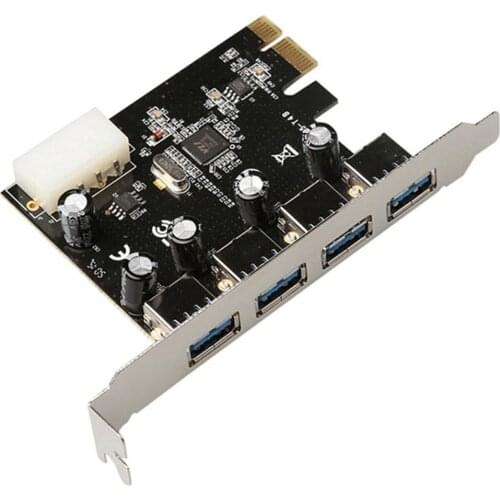 Vl805 Pcie X1 Chipset 4 Port Usb3.0 Riser Card To 4 Port Usb3.0 4 Pin Power Supply Board Pci-E Expansion Board
