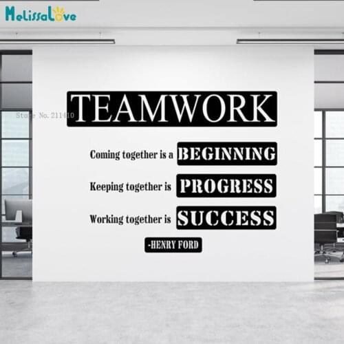 Teamwork Office Wall Sticker The Importance of Unity Together Working Area Decor Motivational Art Decals Removable YT5738
