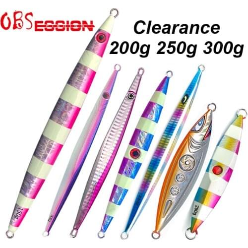 OBSESSION Cheap 200g 250g 300g Hard Metal Lead Jig Saltwater Sea Fishing Tackle Artificial Luminous Fast/Slow Sinking Fall Jigs