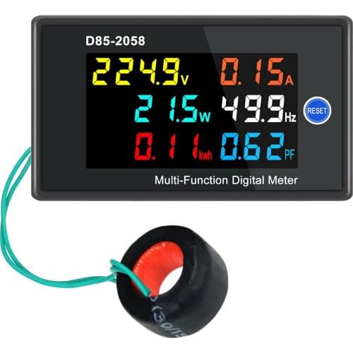 Single Phase Digital Meter LCD Display AC Voltage AC Current Power Frequency Electric Energy Power Factor Meter Monitor