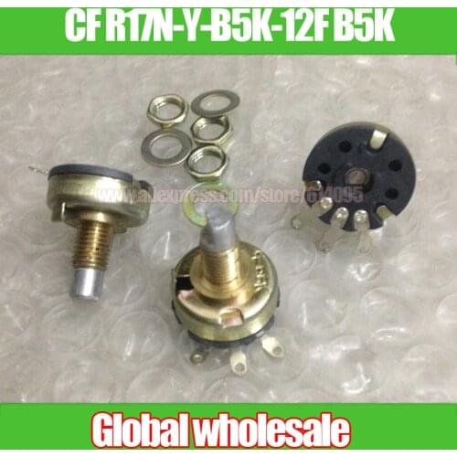 3pcs CF R17N-Y-B5K-12F 60 degrees B5K single joint potentiometer / copper nut