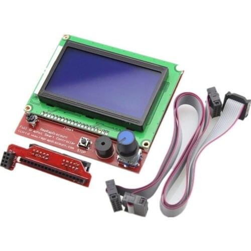 LCD 12864 Graphic Smart Display Controller Board with Adapter Cable for 3D Printer Ramps 1.4 RepRap 3D Printer Mendel Prusa