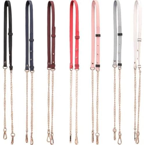 Spring And Summer New Bag Accessories Chain Belt Genuine Leather Shoulder Belt With Metal Chain Shoulder Crossbody Bag Belt