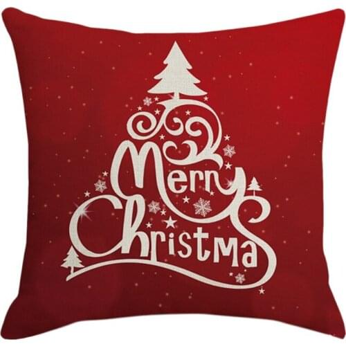 Christmas Pillowcase Santa Brand-New Square Home Decor Linen Pillow Cases Cushion Covers For Sofa Car Gift 45X45cm