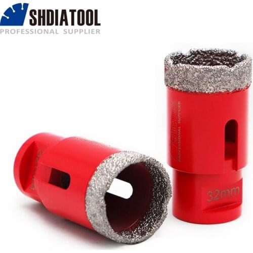 SHDIATOOL 2pcs 32mm Vacuum Brazed Diamond Drilling Bits porcelain tile, Drill Bits M14 thread marble, stone, Masonry Hole Saw