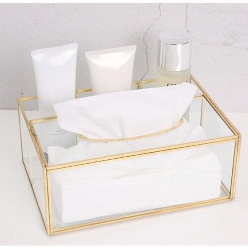 Nordic Glass Case Container Jewelry Makeup Storage Holder Living Room Decoration earring necklace holder Display