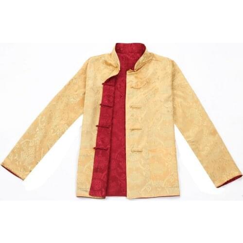 Shanghai Story Chinese Traditional clothing Tang suit Two-sided wear mandarin collar chinese jacket wedding Shirt For Man