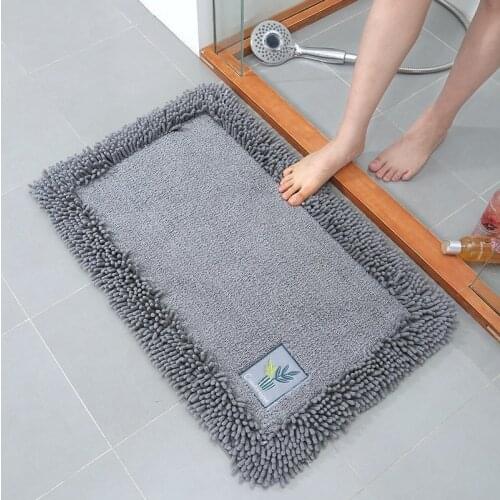 Microfiber Chenille Water Absorption Bath Mat Cotton Non-Slip Thick Plush Door Entrance Mat Bedroom Kitchen Toilet Floor Mat Rug