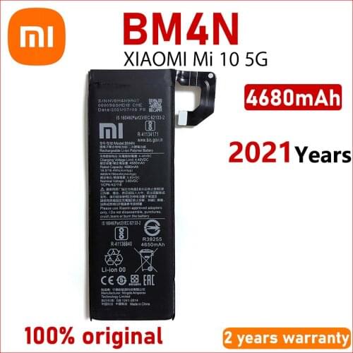 Xiao Mi New 100% Original BM4N For Xiaomi Mi 10 5G Mi10 4780mAh Mobile Phone In Stock High Quality Batteries Batteria