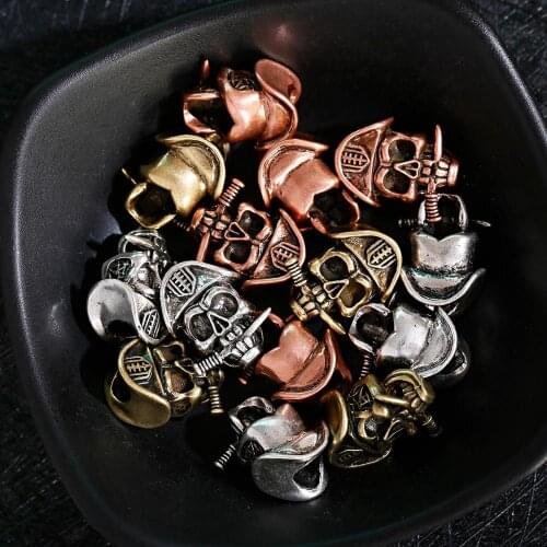 1 Piece/Lot Gold Color DIY Spacer Beads Copper Material Skull Biting Knife Shape Used To Make Beaded Bracelet Parts Accessories