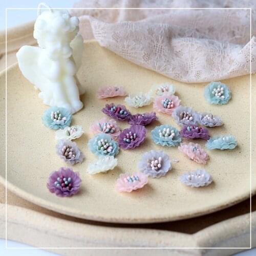 10 Pieces/pack Multi-layer Three-dimensional Tulle Small Flower Accessories DIY Cute Flower Headwear Clothing Material